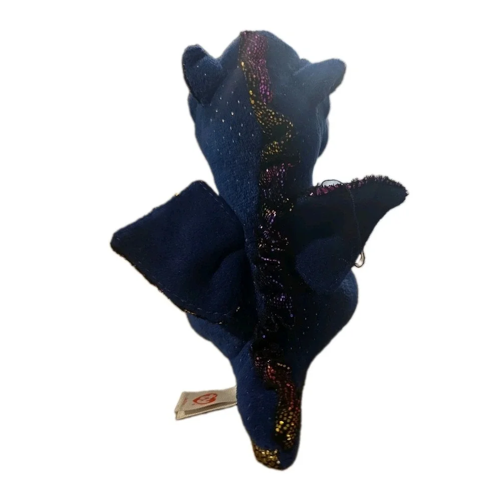 Ty Saffire Blue Dragon Beanie Boos 6-inch Plush with Sparkle Wings and Stomach
